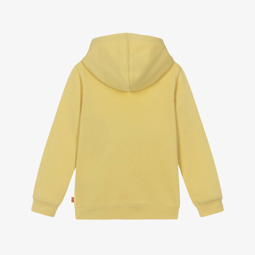 Levi's-Boys Yellow Hoodie with Blue Batwing Logo | Childrensalon Outlet