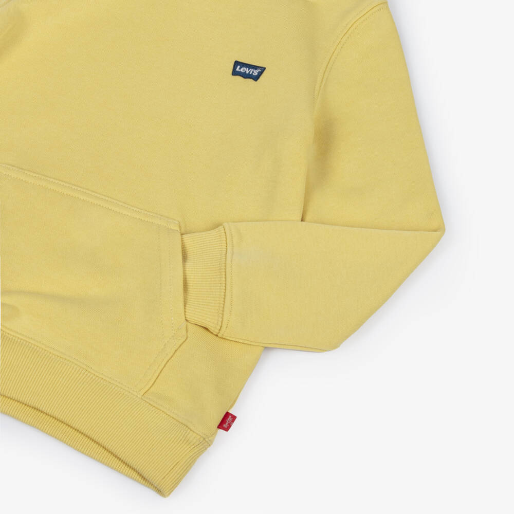 Levi's-Boys Yellow Hoodie with Blue Batwing Logo | Childrensalon Outlet