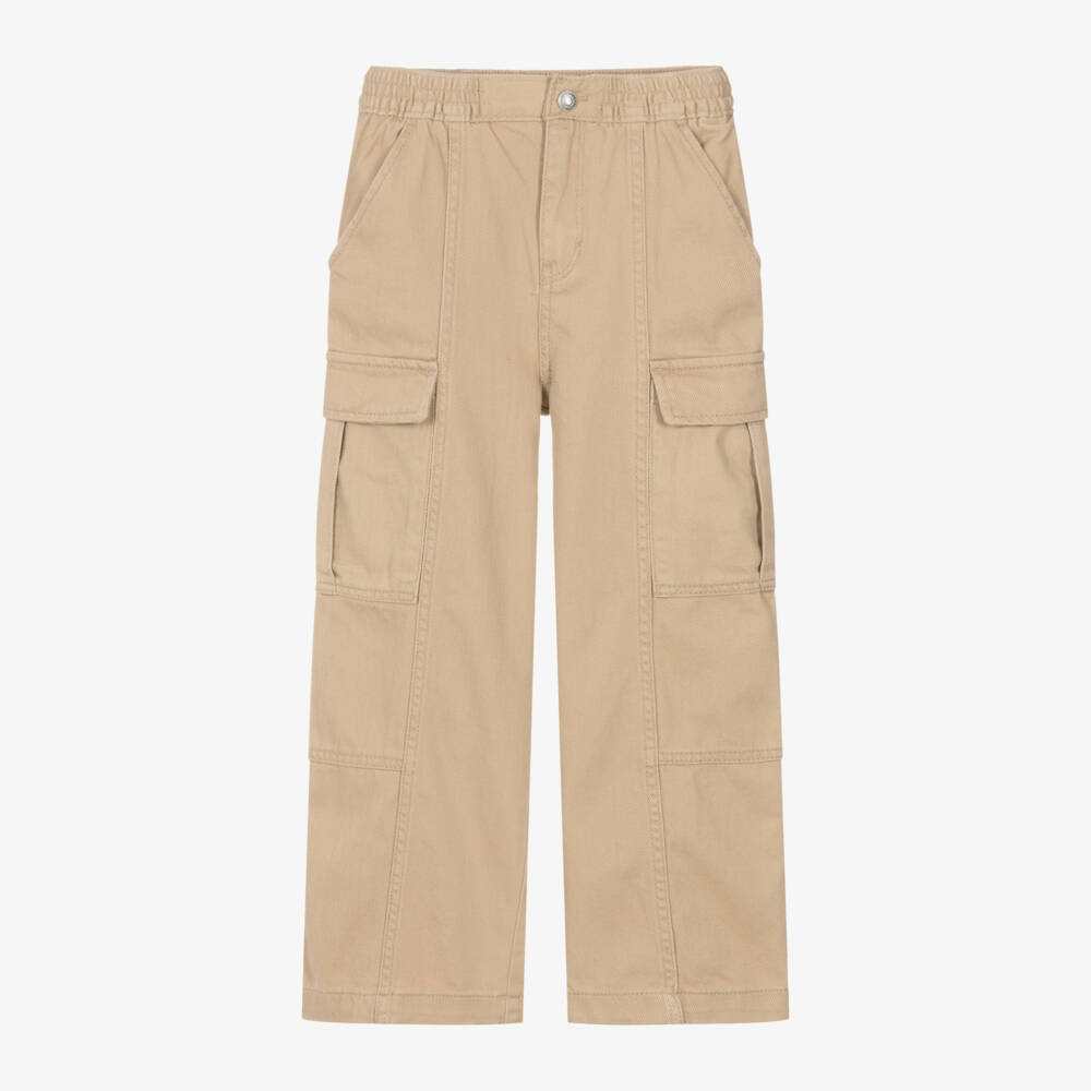Levi's-Girls Beige Loose Cargo Trousers | Childrensalon Outlet