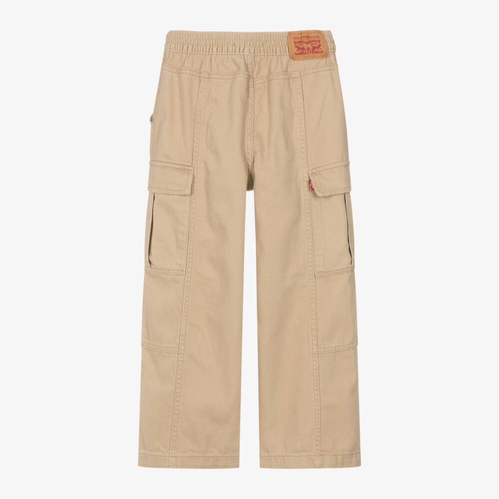 Levi's-Girls Beige Loose Cargo Trousers | Childrensalon Outlet