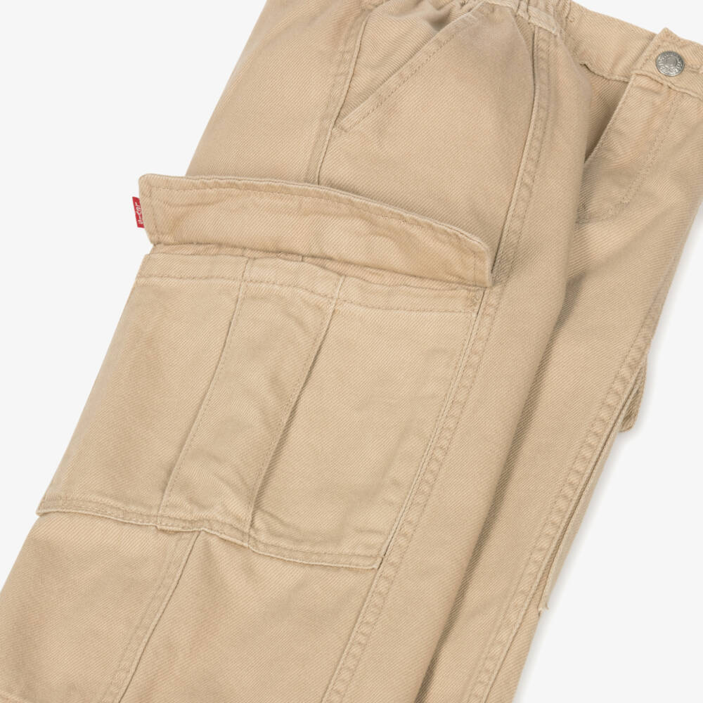 Levi's-Girls Beige Loose Cargo Trousers | Childrensalon Outlet