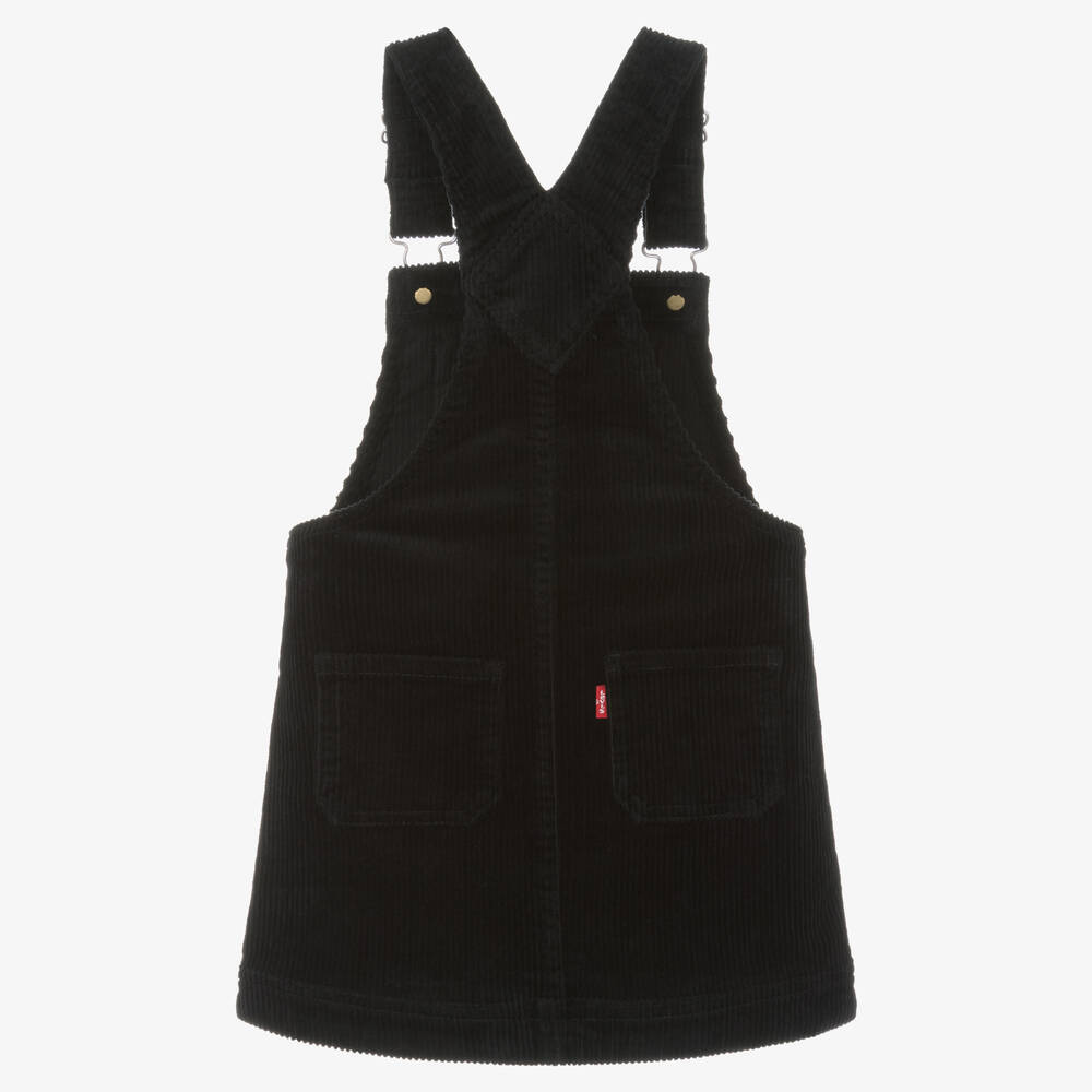 Girls black cord pinafore hotsell