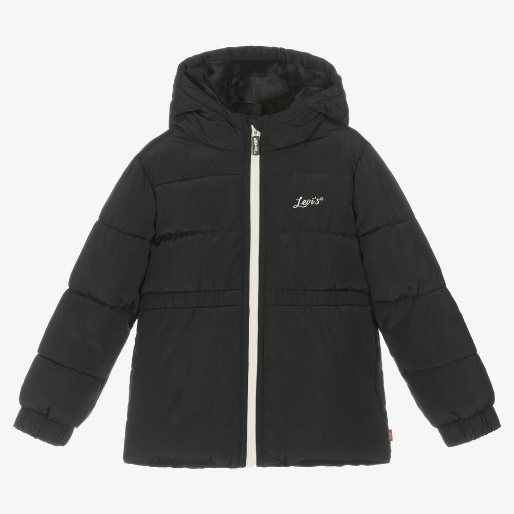 Levi's - Manteau noir déperlant fille | Childrensalon