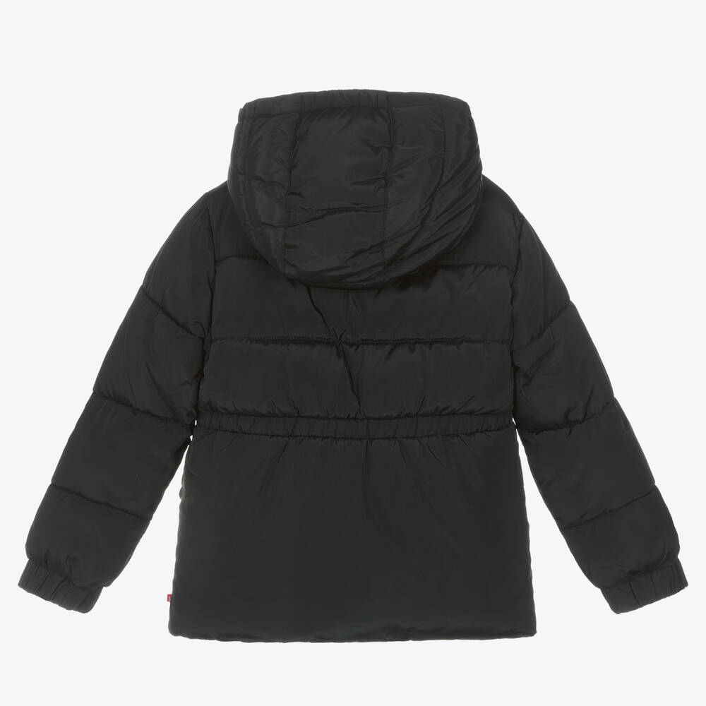 ليفايز-معطف بافر مقاوم للماء لون أسود للبنات | Childrensalon Outlet