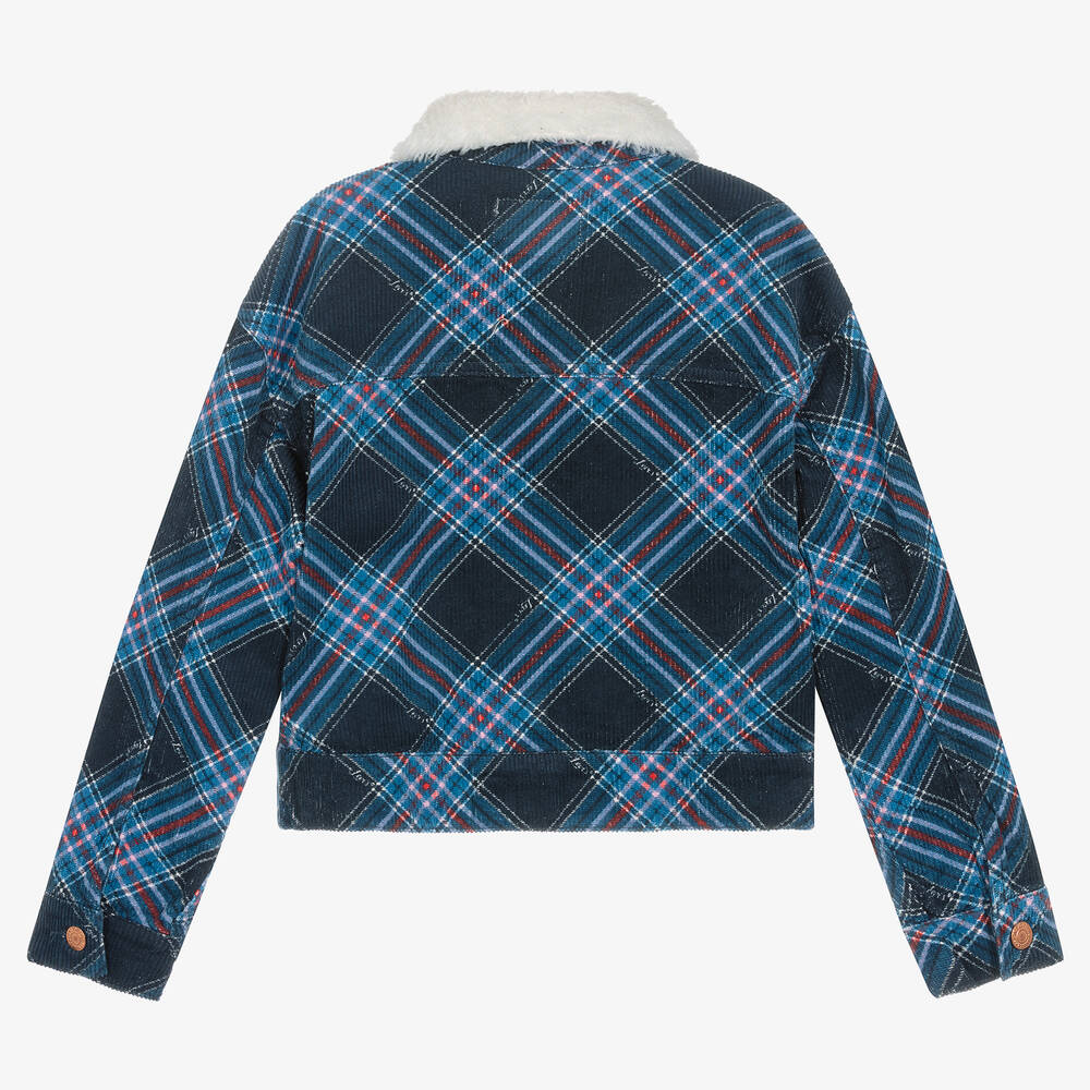 Levi's - Girls Blue Check Corduroy Jacket | Childrensalon Outlet