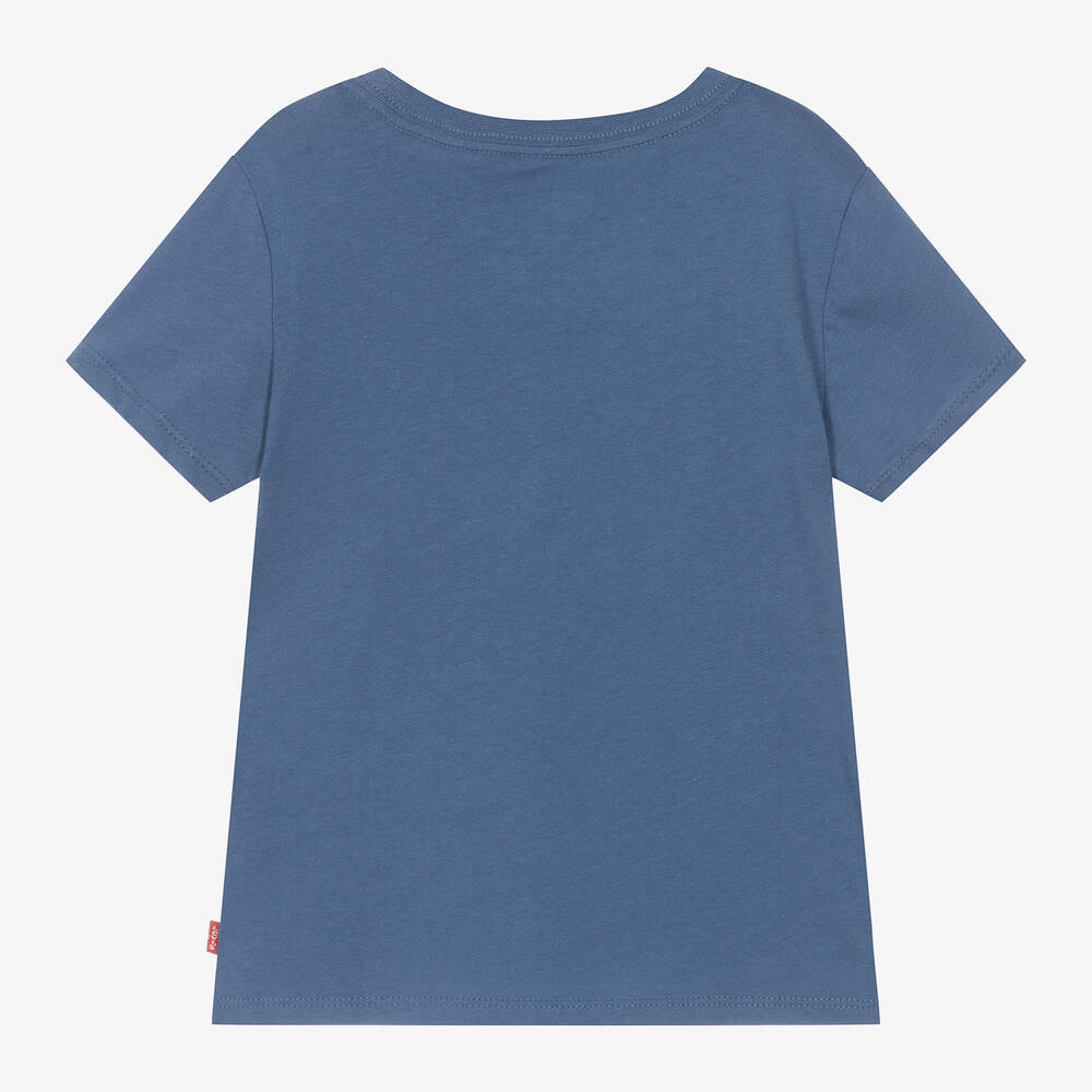Levi's-Girls Blue Cotton Batwing T-Shirt | Childrensalon Outlet