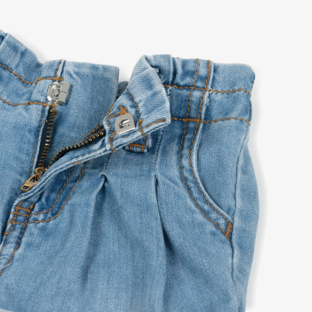 Levi's-Girls Blue Cotton Denim High Rise Shorts | Childrensalon Outlet