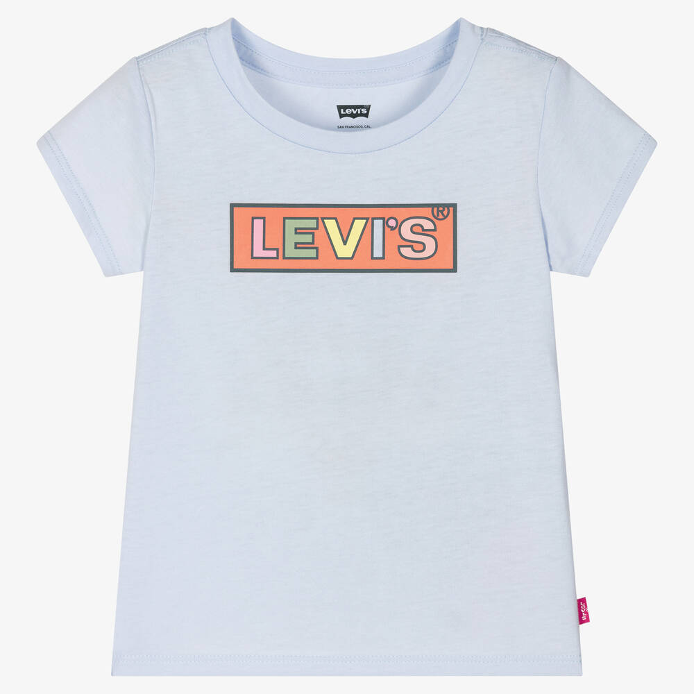 Levi's - Girls Blue Cotton Logo T-Shirt | Childrensalon