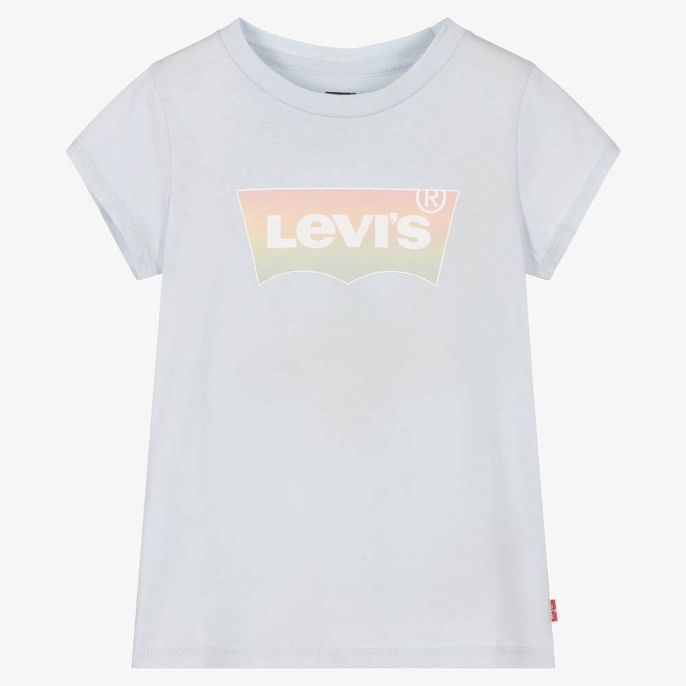 Levi's - Girls Blue Cotton Logo T-Shirt | Childrensalon