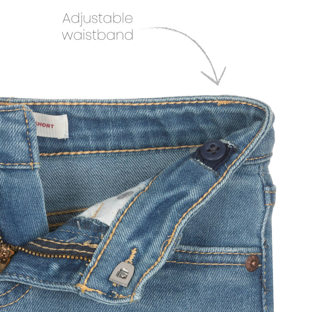 Levi's-Girls Blue Denim Girlfriend Shorts | Childrensalon Outlet