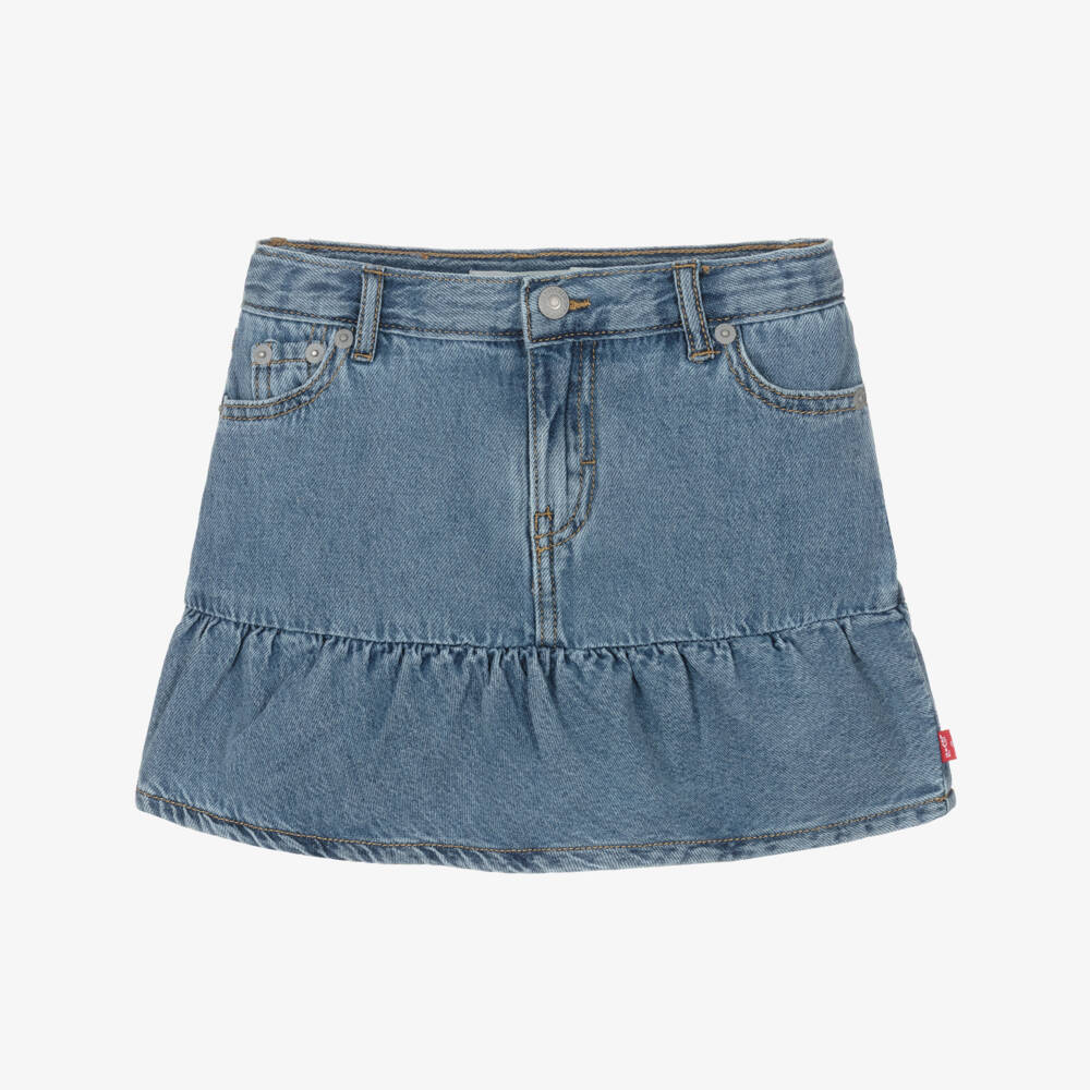 Levi's-Girls Blue Denim Skort with Flounce Hem | Childrensalon Outlet
