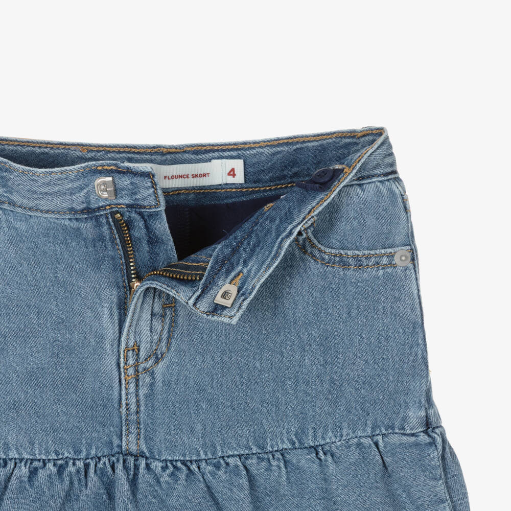 Levi's-Girls Blue Denim Skort with Flounce Hem | Childrensalon Outlet