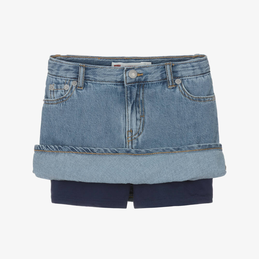 Levi's-Girls Blue Denim Skort with Flounce Hem | Childrensalon Outlet