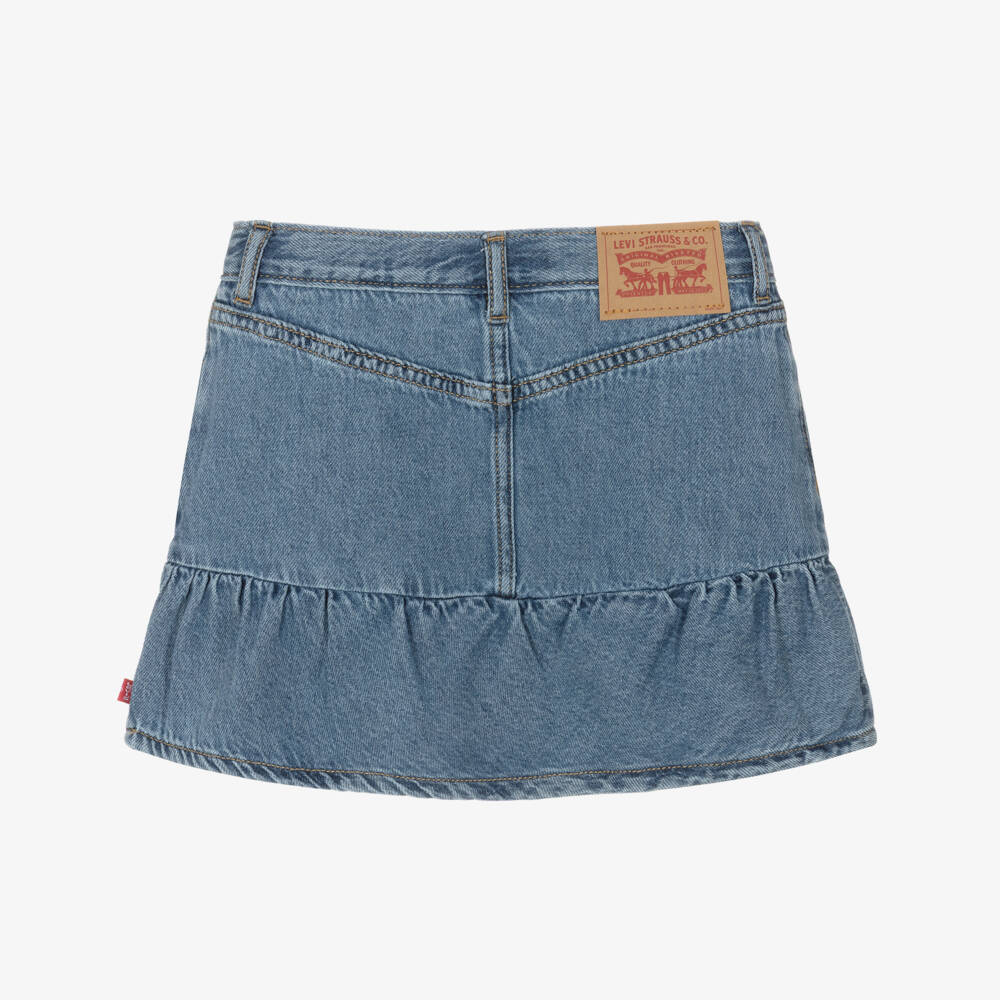 Levi's-Girls Blue Denim Skort with Flounce Hem | Childrensalon Outlet