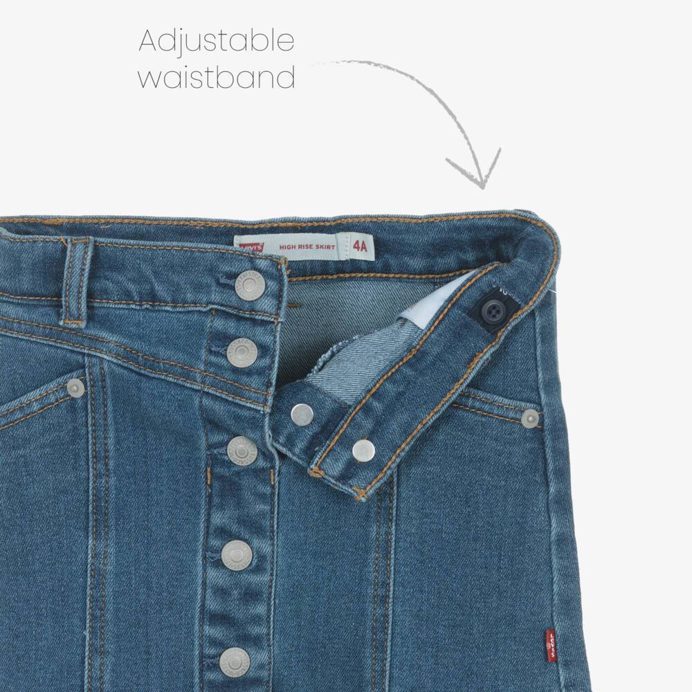 Levi's-Girls Blue High Rise Denim Skirt | Childrensalon Outlet