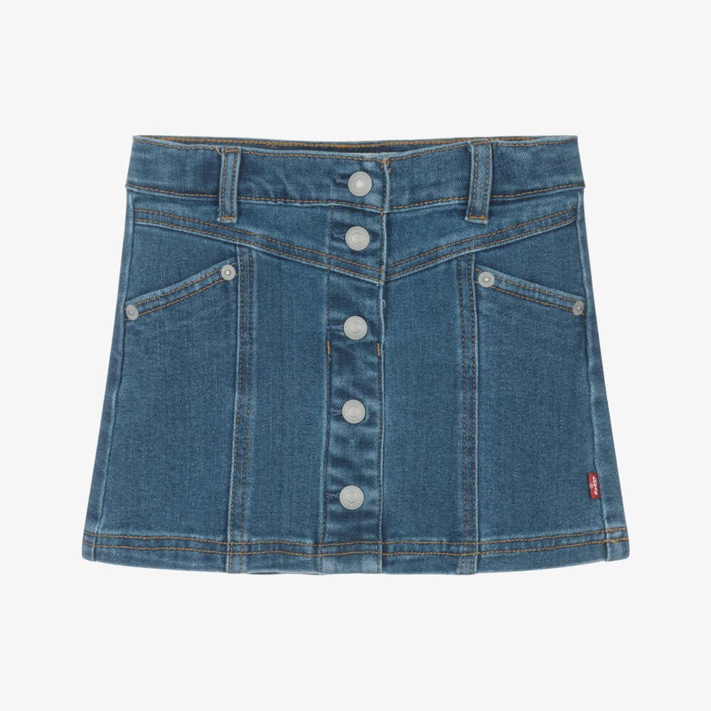 Levi's-Girls Blue High Rise Denim Skirt  | Childrensalon Outlet