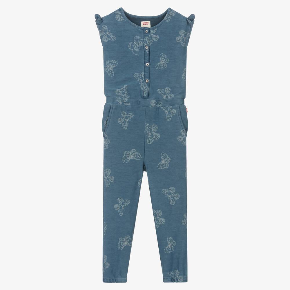 Levi's-Girls Blue Jersey Jumpsuit | Childrensalon Outlet