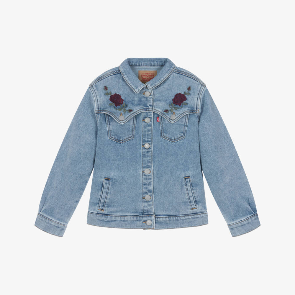 Levi's-Girls Blue Oversized Western Denim Jacket | Childrensalon Outlet