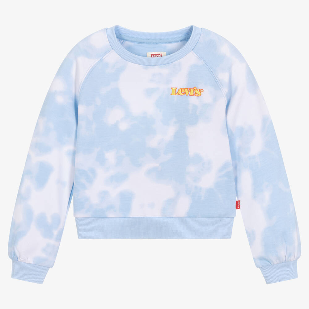 Levi's - Girls Blue Tie Dye Logo Sweatshirt | Childrensalon