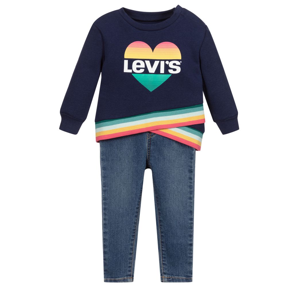 Levi's - Girls Blue Top & Jeggings Set | Childrensalon