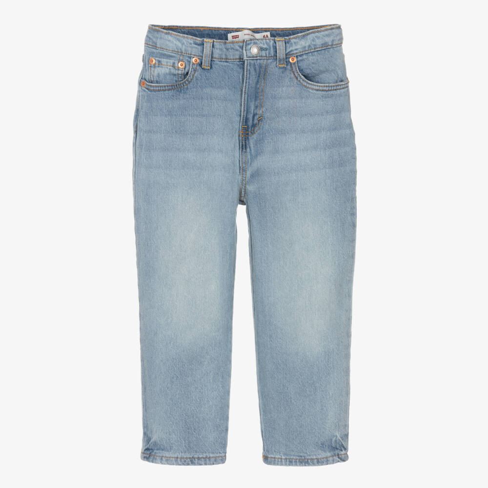 Levi's-Girls Blue Washed Denim Baggy Barrel Jeans | Childrensalon Outlet