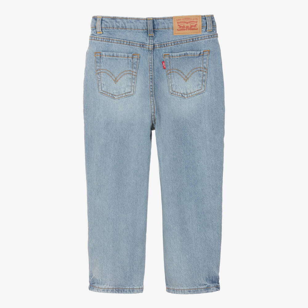 Levi's-Girls Blue Washed Denim Baggy Barrel Jeans | Childrensalon Outlet