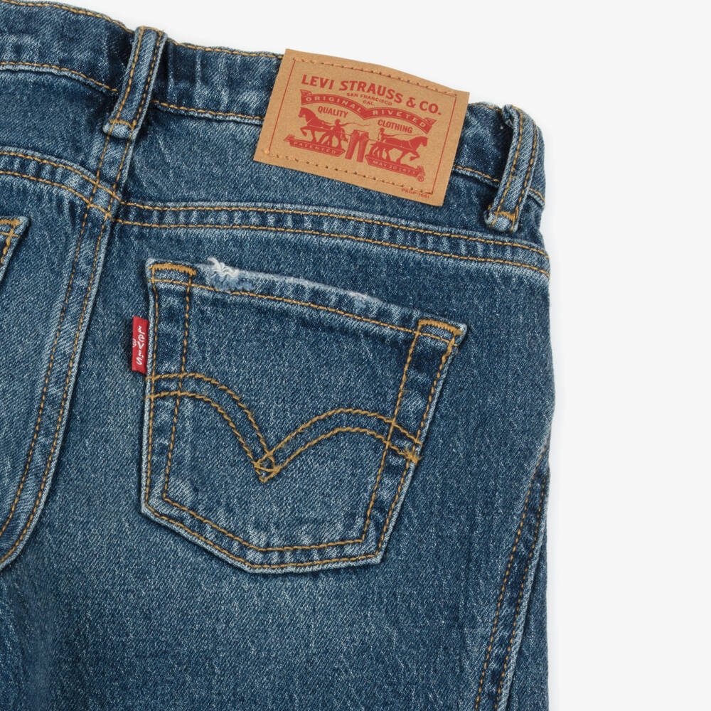 Levi's-Girls Blue Wide Leg Stretch Denim Jeans | Childrensalon Outlet