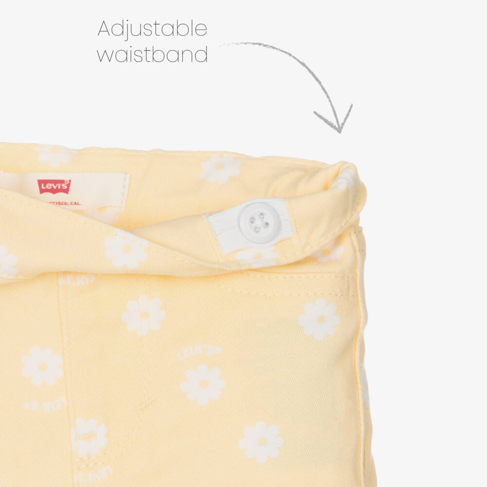 Levi's-Girls Blue & Yellow Floral Shorts Set | Childrensalon Outlet