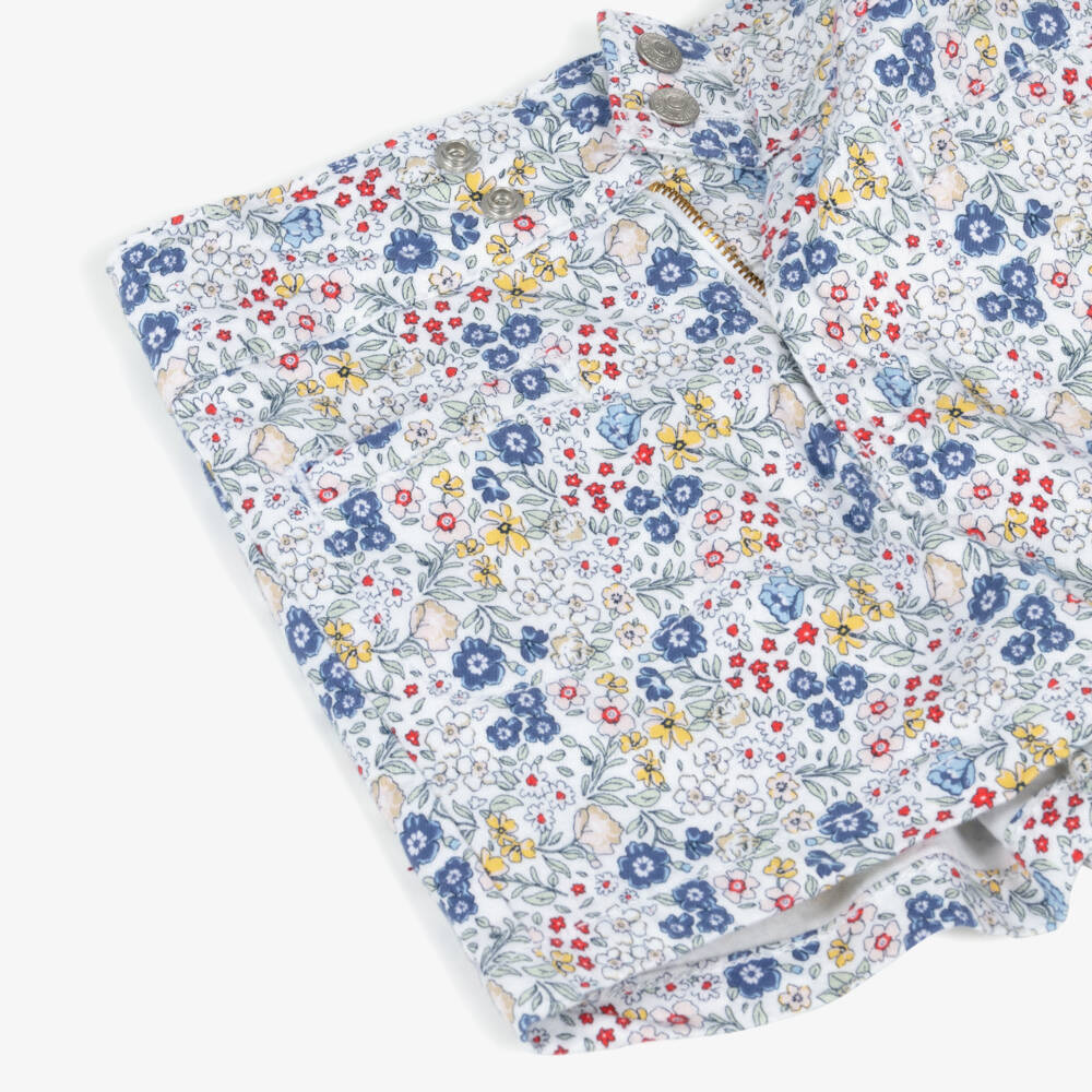 Levi's-Girls' Breezy Blue Floral Twill Shorts | Childrensalon Outlet