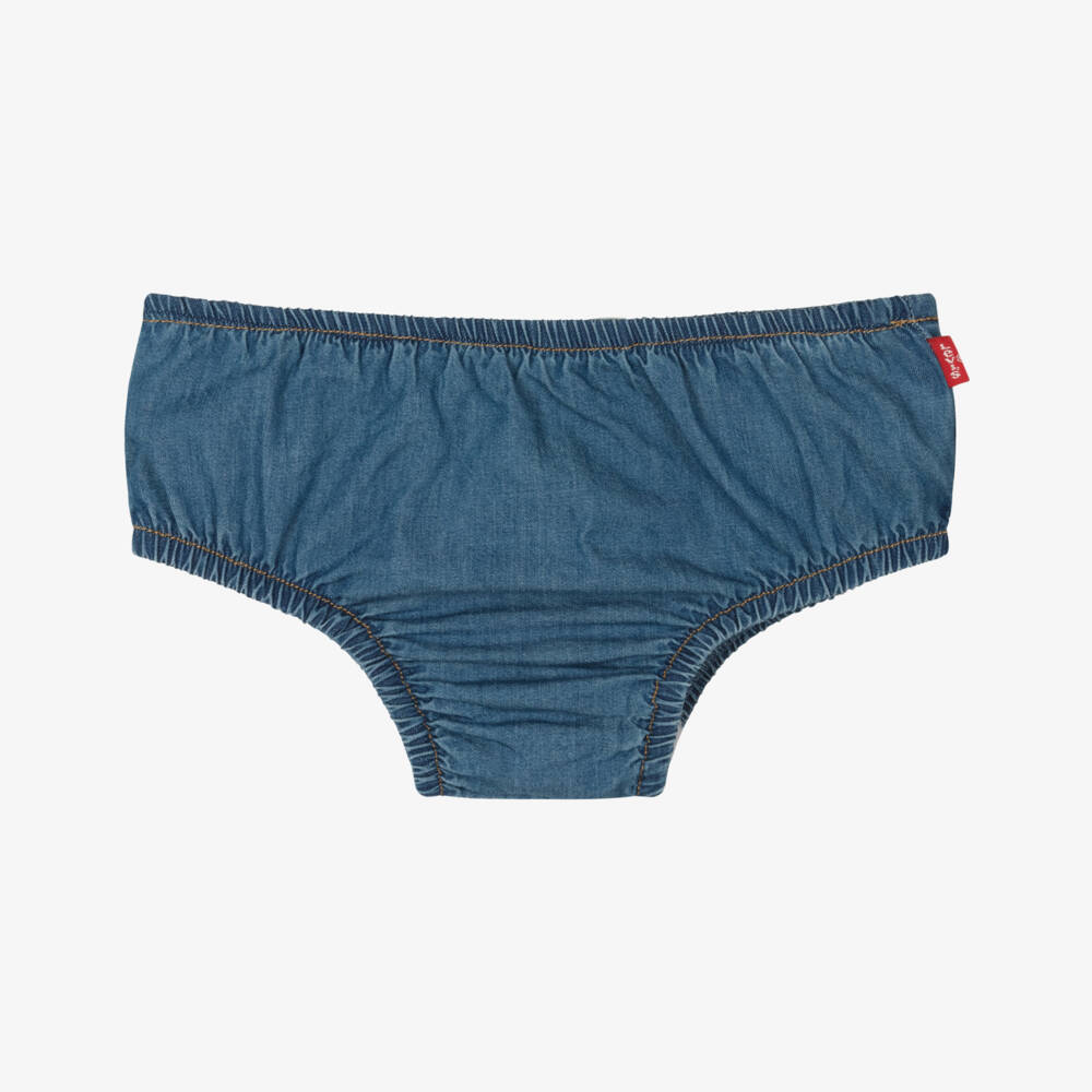 Levi's-Girls Chambray Frock with Floral Trim | Childrensalon Outlet