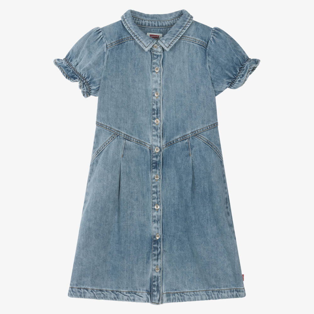Levi's-Girls Chambray Puff Sleeve Frock | Childrensalon Outlet