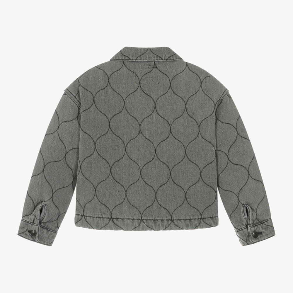 Levi's-Girls Charcoal Padded Denim Jacket | Childrensalon Outlet