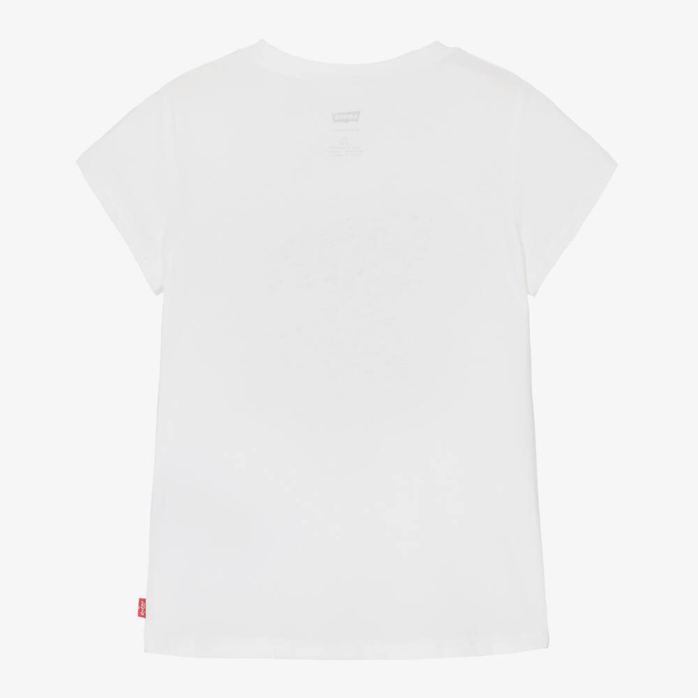 Levi's-Girls Cotton Logo Tee in Pure White | Childrensalon Outlet