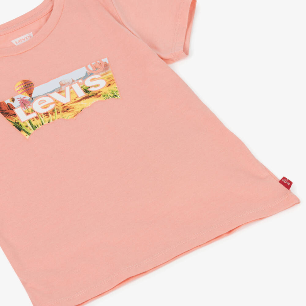 Levi's-Girls Cotton Pink Batwing Tee | Childrensalon Outlet