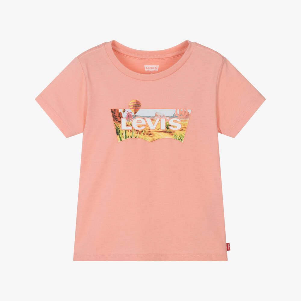 Levi's-Girls Cotton Pink Batwing Tee | Childrensalon Outlet