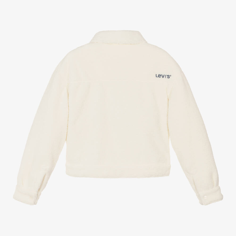 Levi's-Girls Cream Sherpa Fleece Coat | Childrensalon Outlet