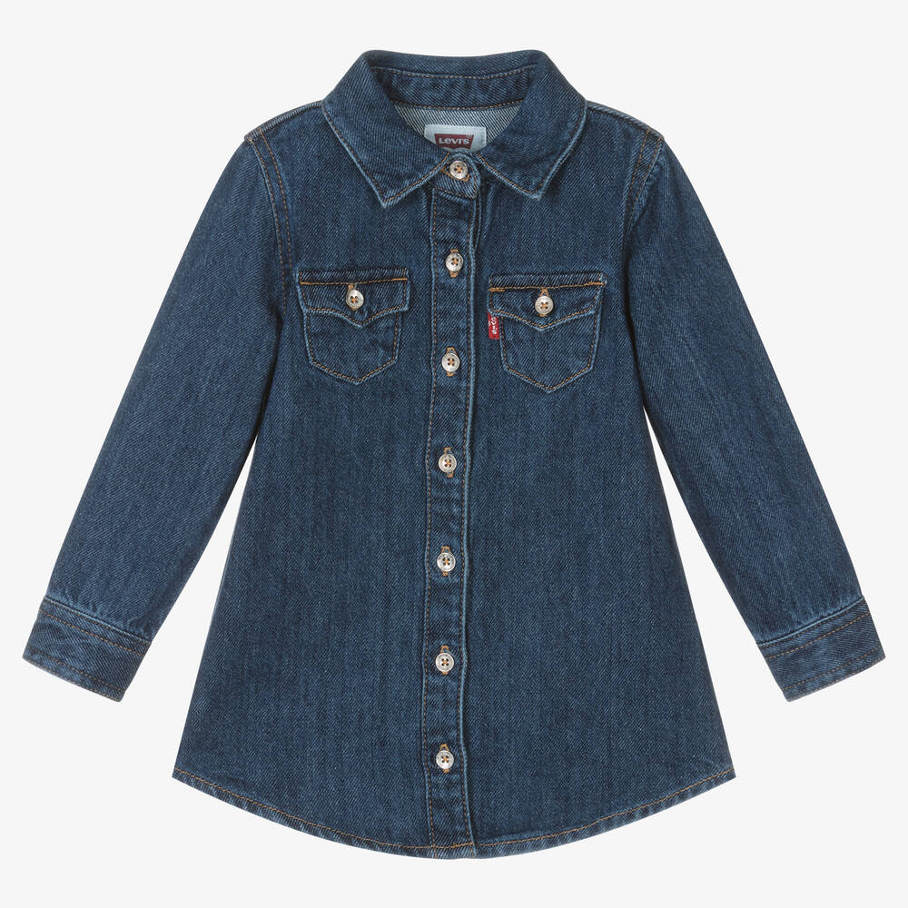 Levi's - Robe bleu foncé en jean fille | Childrensalon