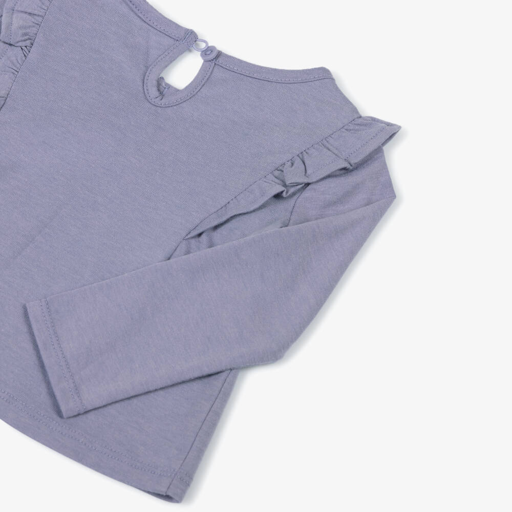 Levi's-Girls Denim and Lilac Top Set | Childrensalon Outlet