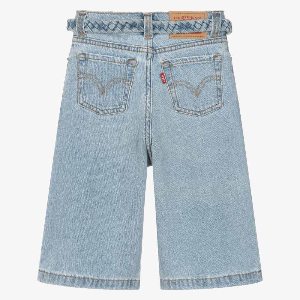 Levi's-Girls Denim Cropped Culottes with Braided Accent | Childrensalon Outlet