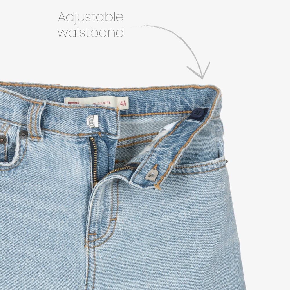 Levi's-Girls Denim Cropped Culottes with Braided Accent | Childrensalon Outlet