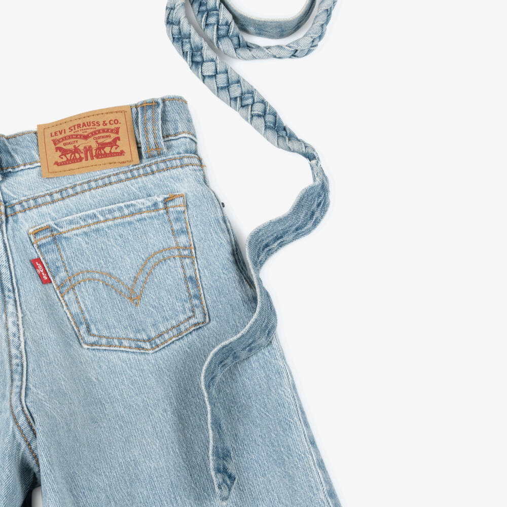 Levi's-Girls Denim Cropped Culottes with Braided Accent | Childrensalon Outlet