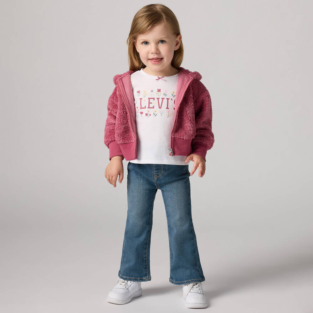 Levi's-Girls Denim Ensemble in Pink & Blue | Childrensalon Outlet