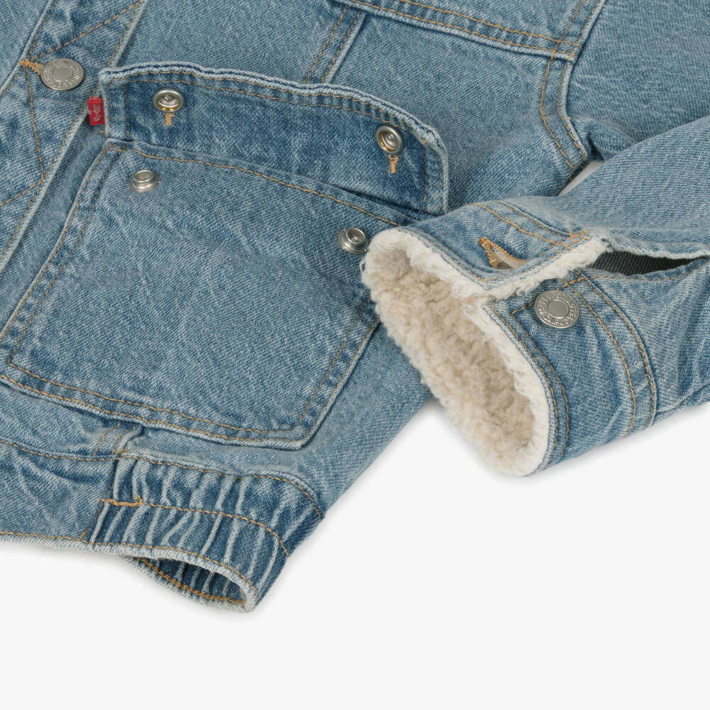 Levi's-Girls Denim Jacket with Fleece Collar | Childrensalon Outlet