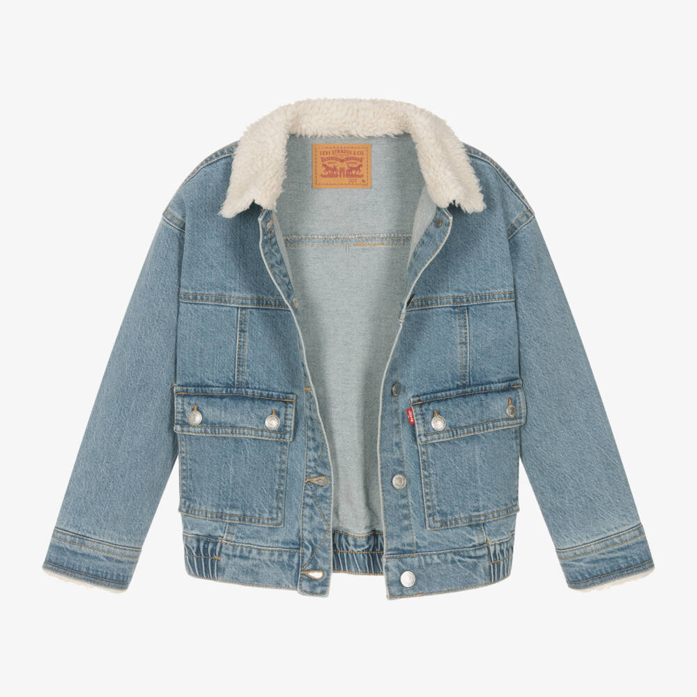 Levi's-Girls Denim Jacket with Fleece Collar | Childrensalon Outlet