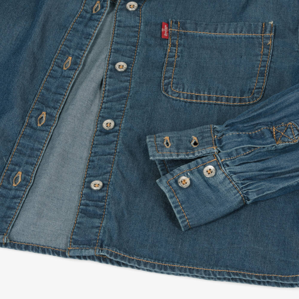 ليفايز-قميص شامبراي لون أزرق للبنات | Childrensalon Outlet