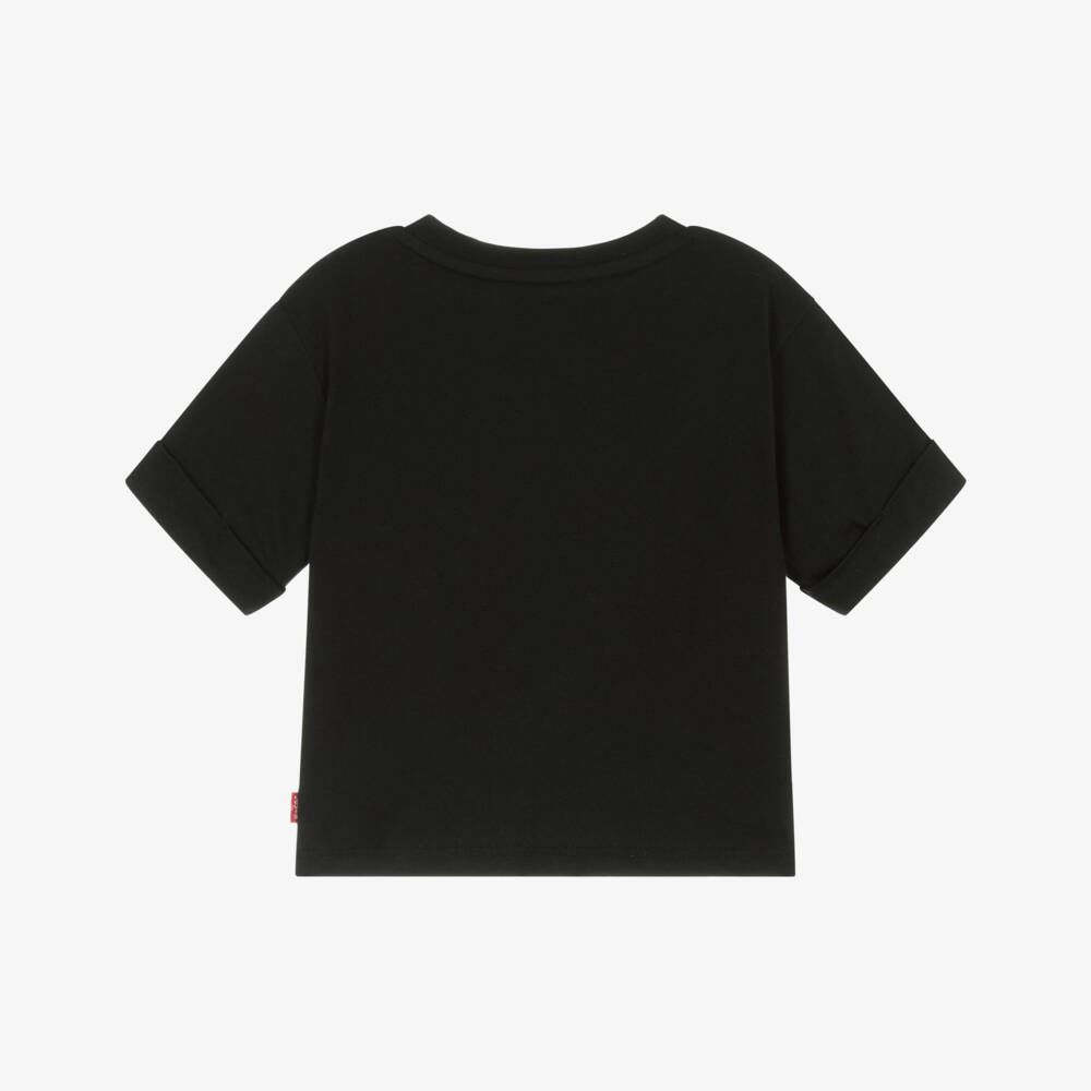 Levi's-Girls Elegant Black Eyelet Tee | Childrensalon Outlet