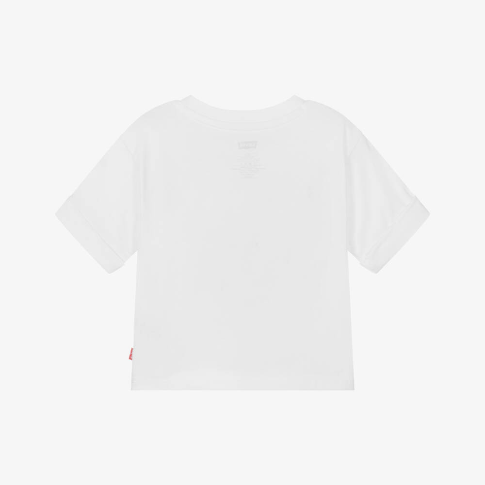 Levi's-Girls Elegant White Broderie Tee | Childrensalon Outlet
