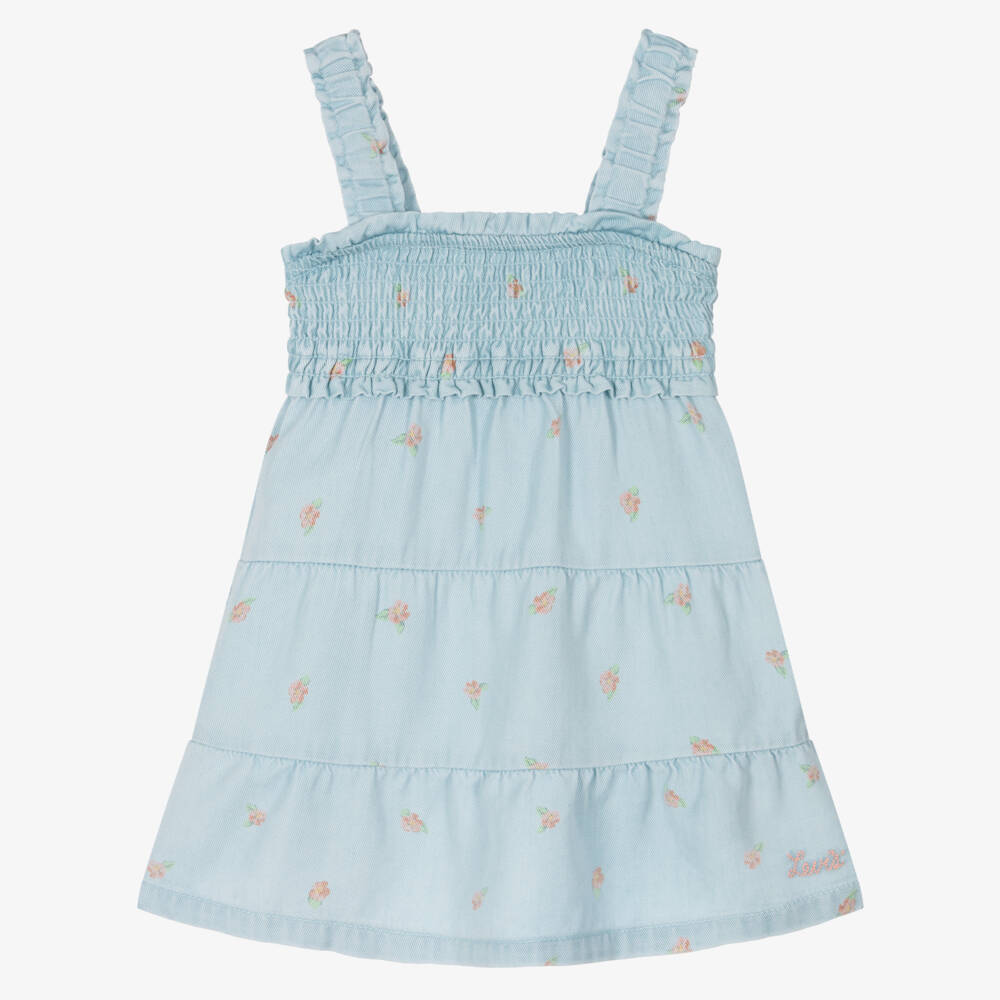 Levi's-فستان أزرق بطبقات وزهور للبنات | Childrensalon Outlet
