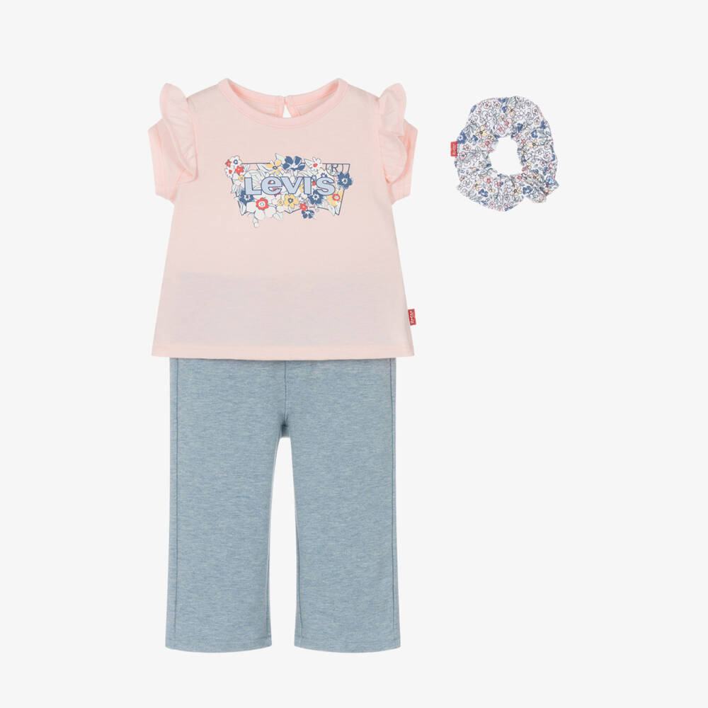 Levi's-Girls Floral Tee & Jean Ensemble | Childrensalon Outlet