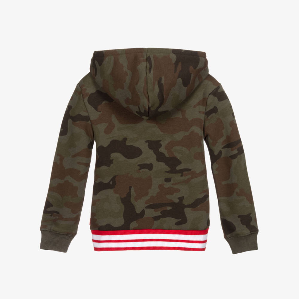 Levi's-Girls Green Cotton Hoodie | Childrensalon Outlet